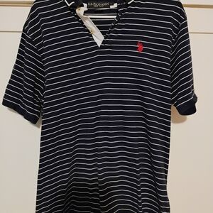 U.S. Polo Assn. Men's Polo Shirt with Navy and White Stripes